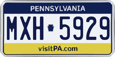 PA license plate MXH5929