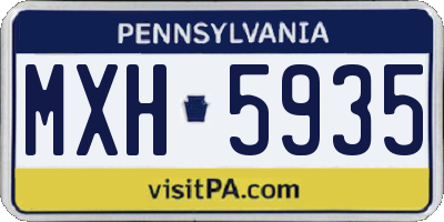 PA license plate MXH5935