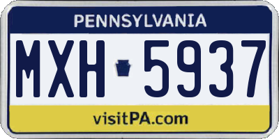 PA license plate MXH5937