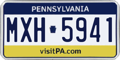 PA license plate MXH5941