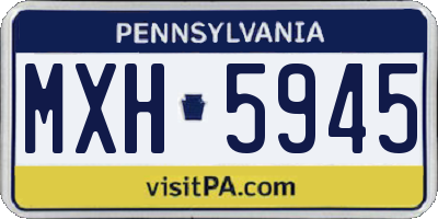 PA license plate MXH5945