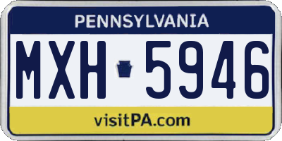 PA license plate MXH5946