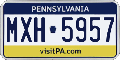 PA license plate MXH5957