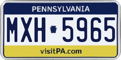 PA license plate MXH5965