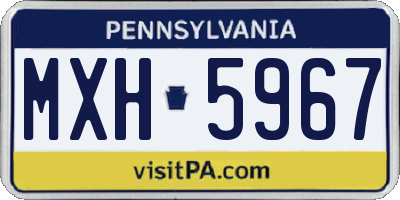 PA license plate MXH5967
