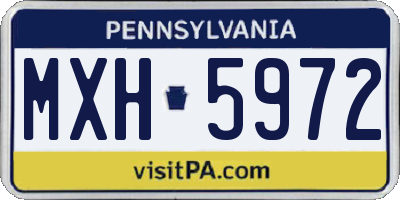 PA license plate MXH5972