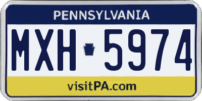 PA license plate MXH5974