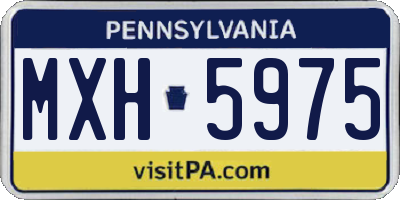 PA license plate MXH5975