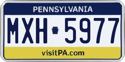 PA license plate MXH5977