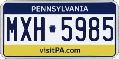 PA license plate MXH5985