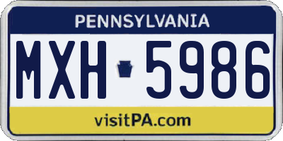PA license plate MXH5986