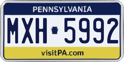 PA license plate MXH5992