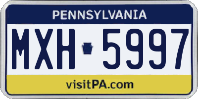 PA license plate MXH5997