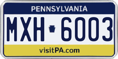 PA license plate MXH6003