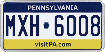 PA license plate MXH6008