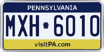 PA license plate MXH6010