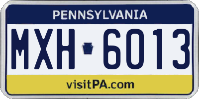 PA license plate MXH6013