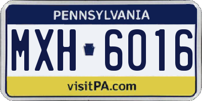 PA license plate MXH6016