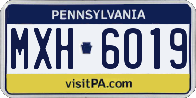 PA license plate MXH6019