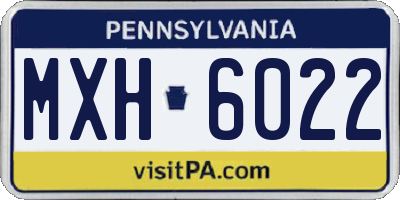 PA license plate MXH6022
