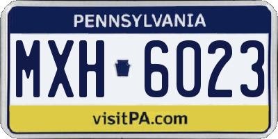 PA license plate MXH6023