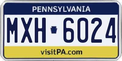 PA license plate MXH6024