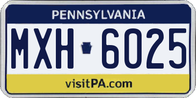 PA license plate MXH6025