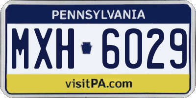PA license plate MXH6029