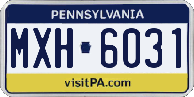 PA license plate MXH6031