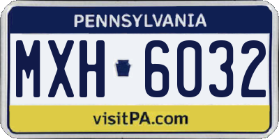 PA license plate MXH6032