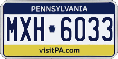 PA license plate MXH6033