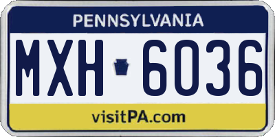 PA license plate MXH6036