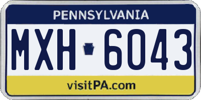 PA license plate MXH6043