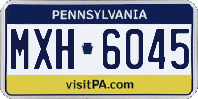 PA license plate MXH6045