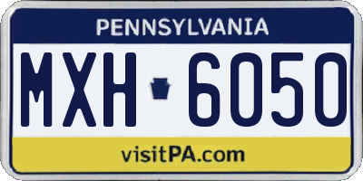 PA license plate MXH6050