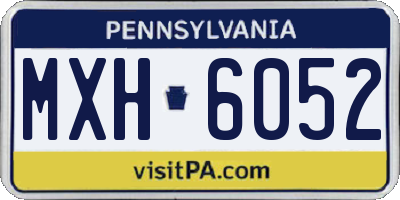 PA license plate MXH6052