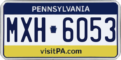 PA license plate MXH6053