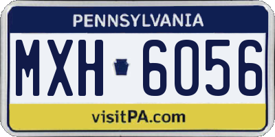 PA license plate MXH6056