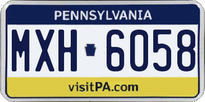 PA license plate MXH6058
