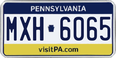 PA license plate MXH6065