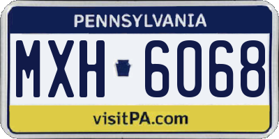 PA license plate MXH6068