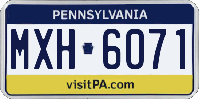 PA license plate MXH6071