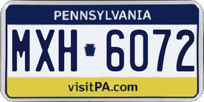 PA license plate MXH6072