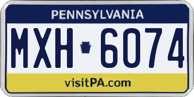 PA license plate MXH6074