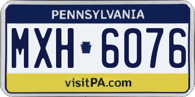 PA license plate MXH6076