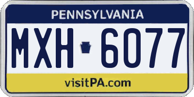 PA license plate MXH6077