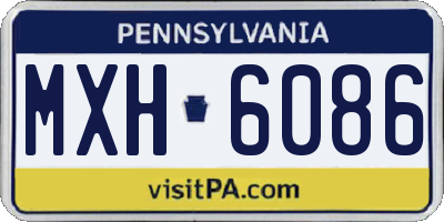 PA license plate MXH6086