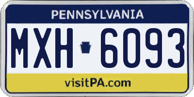 PA license plate MXH6093