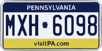 PA license plate MXH6098