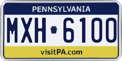 PA license plate MXH6100